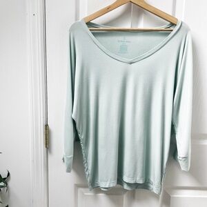 Tommy John Ribbed V-neck Pullover Top